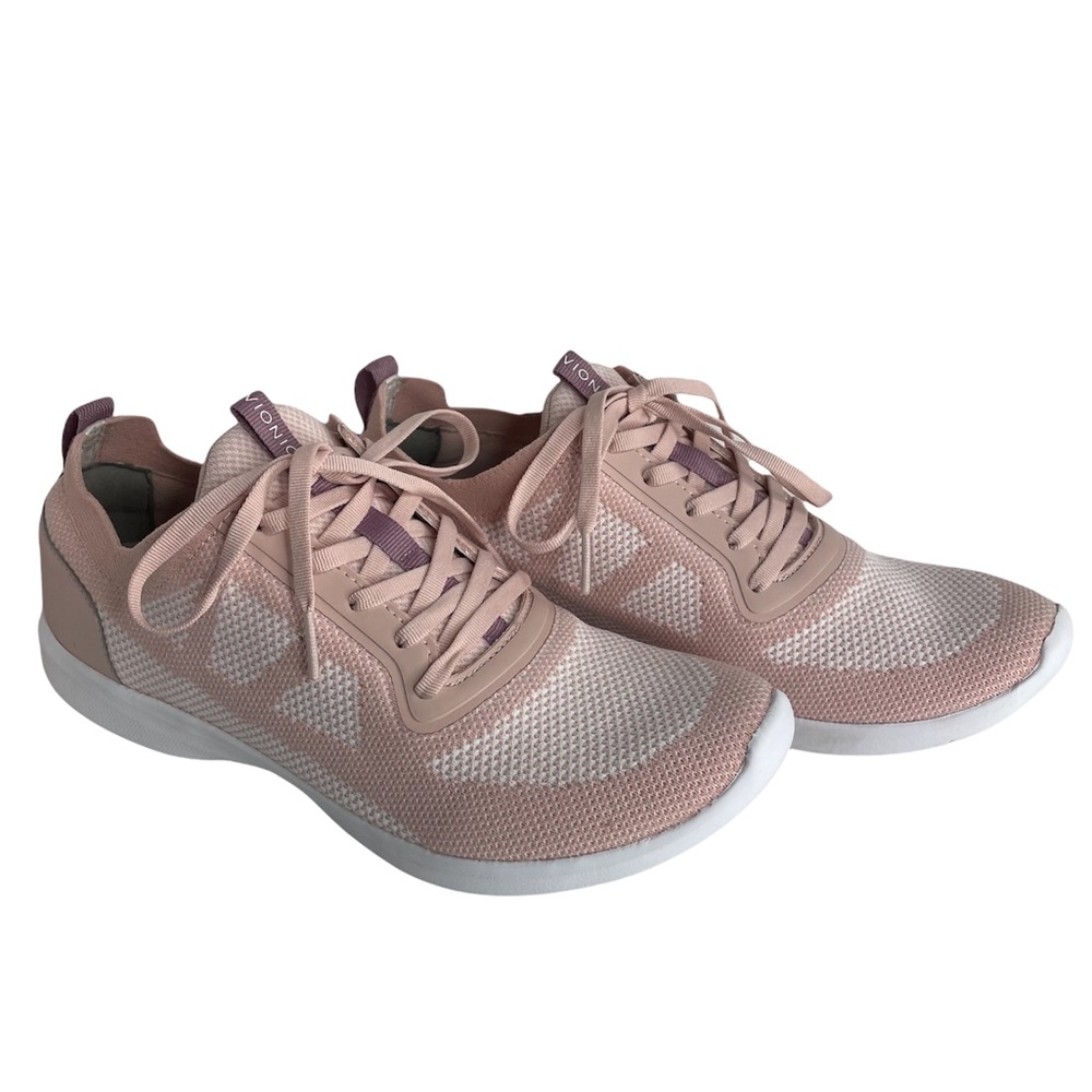 Comfort Knit Lace-Up Sneakers - Blush Pink